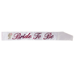 Bride to be Sash vit med rosa text