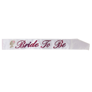 Bride to be Sash vit med rosa text