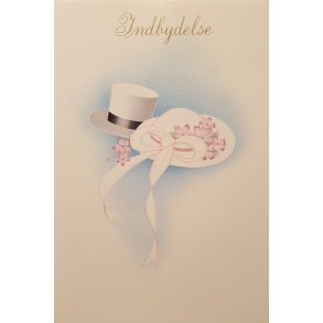 Indbydelse til bryllup med hatte