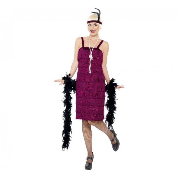 Flapper Kostume - Burgundy | Køb Gatsby online