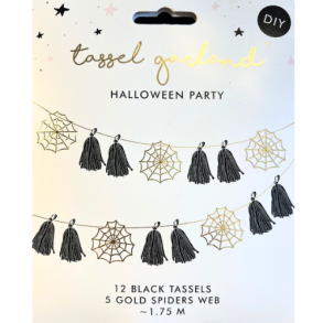 Guirlande med guldfarvet spind