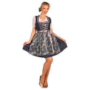 Dirndl Viktoria - Bl/silver Kort Oktoberfest klnning