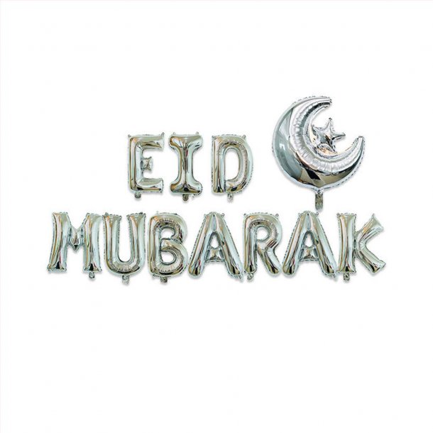 EID Mubarak Folie ballong - Silver