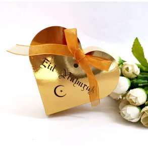 Gaveske EID Mubarak Hjerte - Guld
