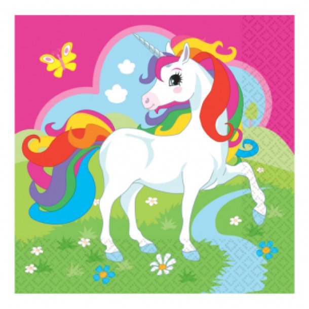 Enhjrning Servietter Rainbow