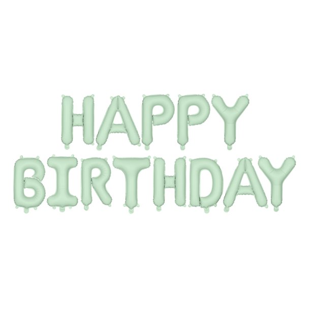 Happy Birthday i mat lys grn