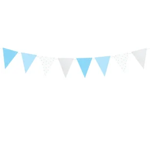 1st Birthday flagbanner Lysebl