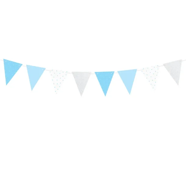 1st Birthday flagbanner Lysebl