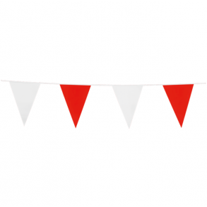 Flagbanner Rd-Hvid 10m