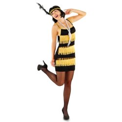 Charleston klnning svart/guld