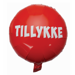 Folie ballong �35 TILLYKKE r�d