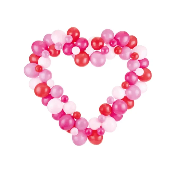 Ballonbue hjerte Pink/lyserd
