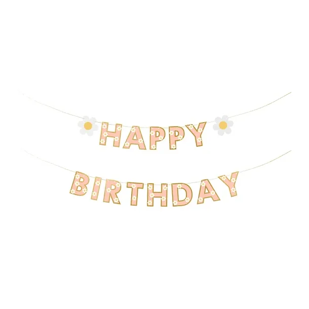 Blomster "Happy Birthday" banner