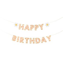 Blommig "Happy Birthday" banner