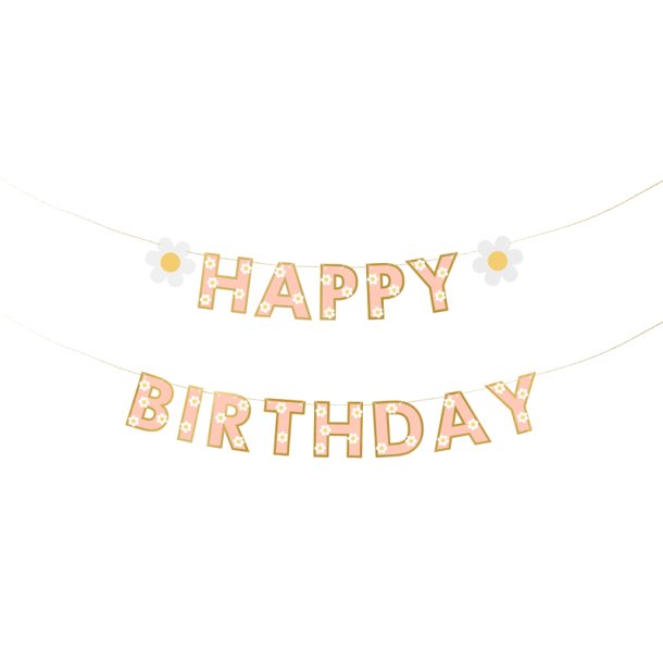 Blomster "Happy Birthday" banner
