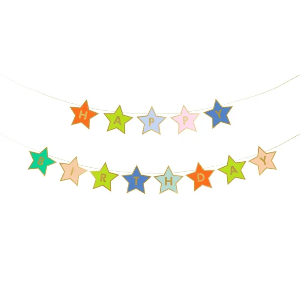 Stjerne "Happy Birthday" banner karton