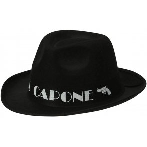 Gangsterhat med Al capone sort bnd