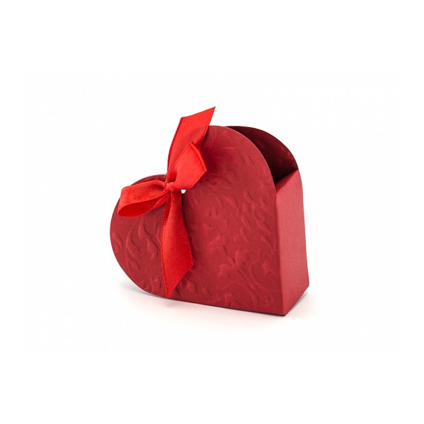 dal Sørge over uren Gaveæske hjerteform i rød | Køb gaveæsker til bryllup