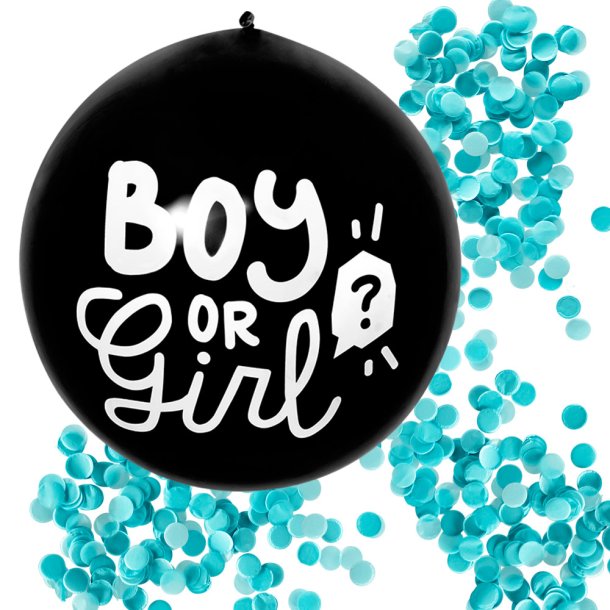 Gender reveal gummiballon 60cm - Dreng