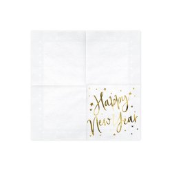 Nytrs servietter Happy new year i hvid