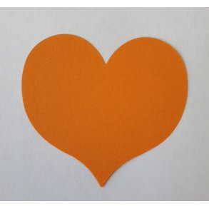 Bordkort hjerte i orange 