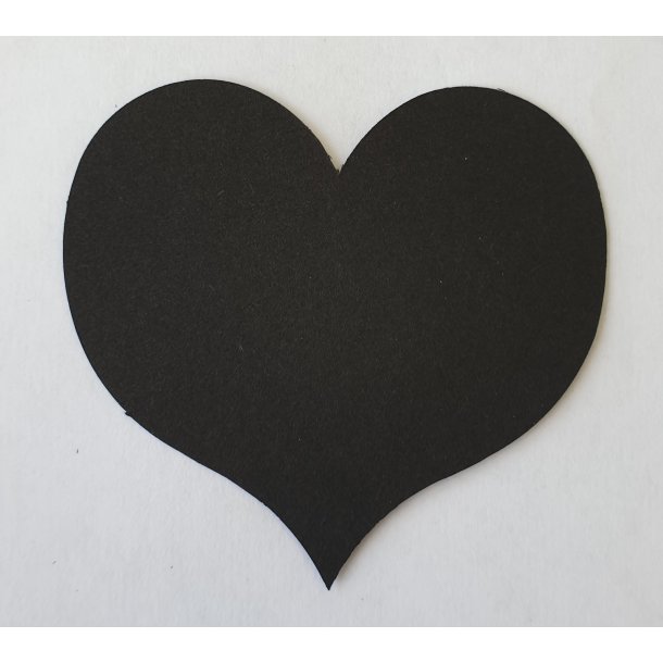 Bordkort hjerte i sort
