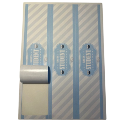 Studenter klistermrker - 3 stk lysebl huebnd 