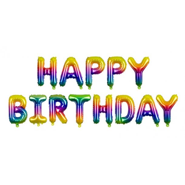 Happy Birthday Folieballon st Rainbow