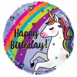 Folie Ballon Happy Birthday UNICORN