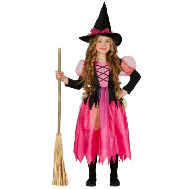 Hekse kostume Sort-Pink