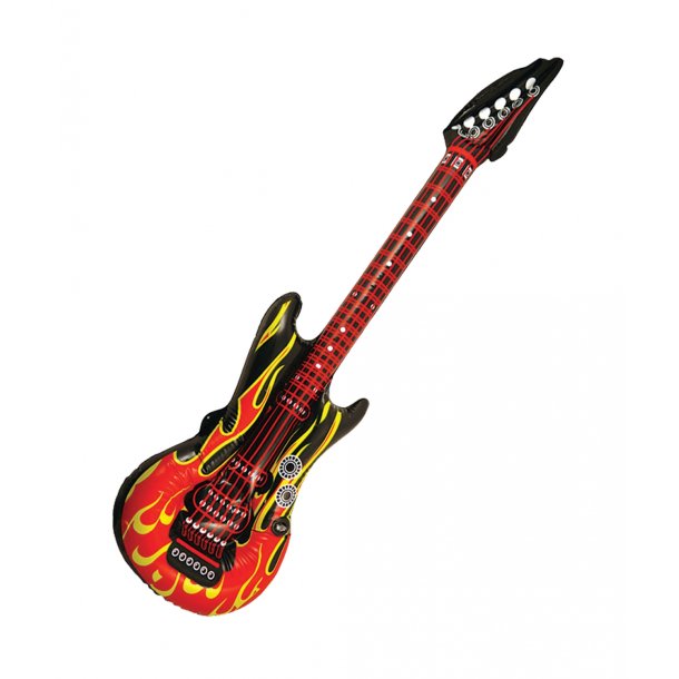 Guitar oppustelig med flammer, 102 cm