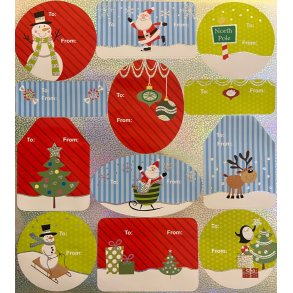 Julklappsetiketter sjlvhftande