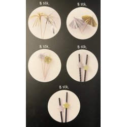 Drinkspynt 40 dele i sort-slv,guld