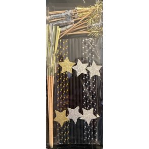 Drinkdekoration 40st. i svart-silver, guld