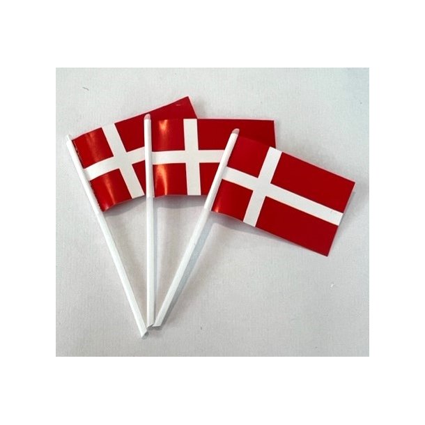 Danske kageflag 50 m. plastpind