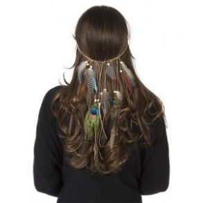 Indianer fjerpynt med fjer og perler
