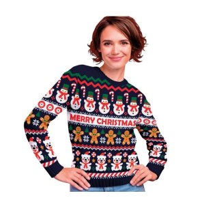 Julesweater med julemotiver til kvinder