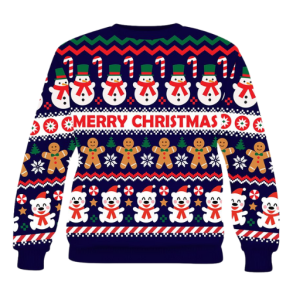 Julesweater med julemotiver til brn