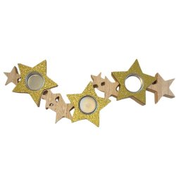 Julstake fr vrmeljus i Glitter guld-natur