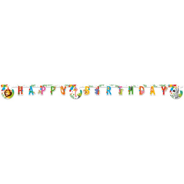 Jungle Party "Happy Birthday" banner