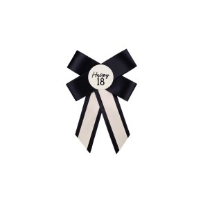 Rosett 18 r i svart-elfenbensvit