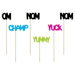 Kagetopper med tekst 6stk