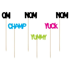 Trtdekorationer med text 6 st