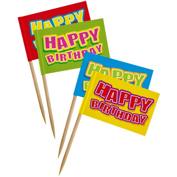 Picks 24stk - Happy birthday
