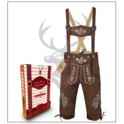 Lederhosen lang i skind - lys brun