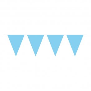 Flagbanner 10 m. med 20 Lysebl flag