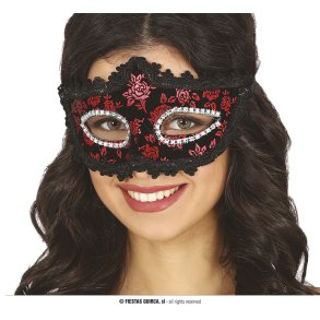 Venetiansk �gonmask Svart/R�d