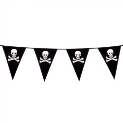 Pirat banner i plast med ddningehoved