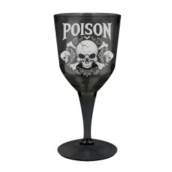 Vinglas i sort plast - Poison