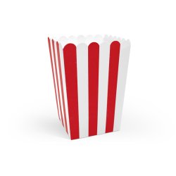 Popcorn bger Rd - Hvid, 6 stk.